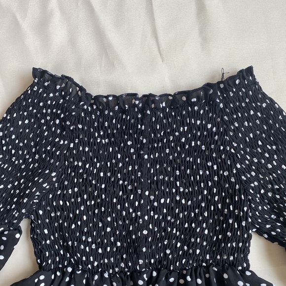 QED London Polka Dot Off Shoulder Top - Picture 9 of 9
